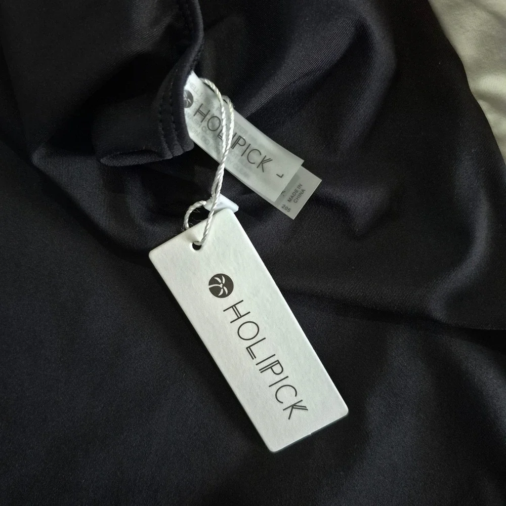 Holipick One Piece Swimsuit Black One Shoulder Tummy Control‎ Women's Large NWT